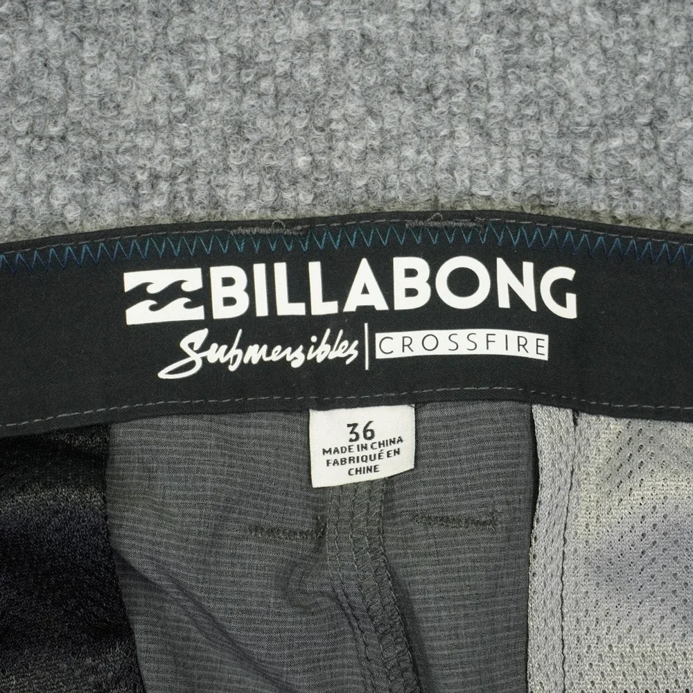 NEW Billabong Hybrid Shorts Mens 36 Grey Submersibles Crossfire X Stretch Plaid - Picture 3 of 10